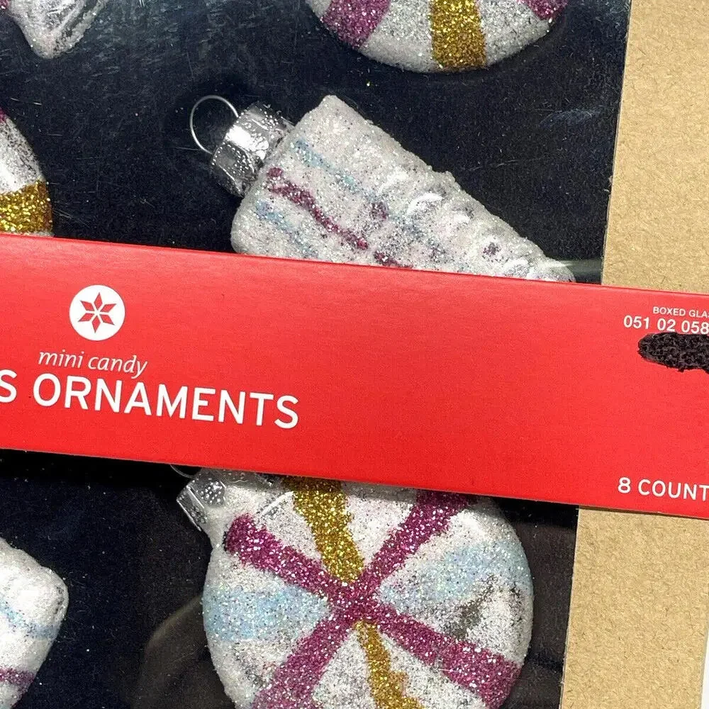 Small Candies Glass Christmas Ornaments Brand NEW‎ Box of 8 Target 2013